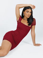 Charvi Mini Dress Maroon