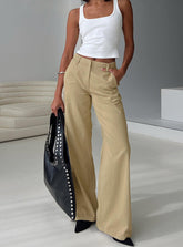Latitude High Rise Wide Leg Pants Beige