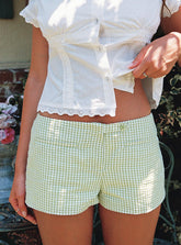 Hot Commodity Micro Shorts Green Check