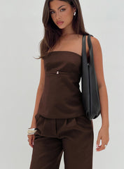 Irresistible Strapless Top Chocolate Petite