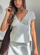Prominent Wrap Top Green Check