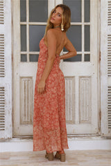 FINDERS KEEPERS PEPPA MIDI DRESS PEACH HARVEST FLORAL