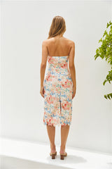 Island Dreams Strapless Midi Dress Peach