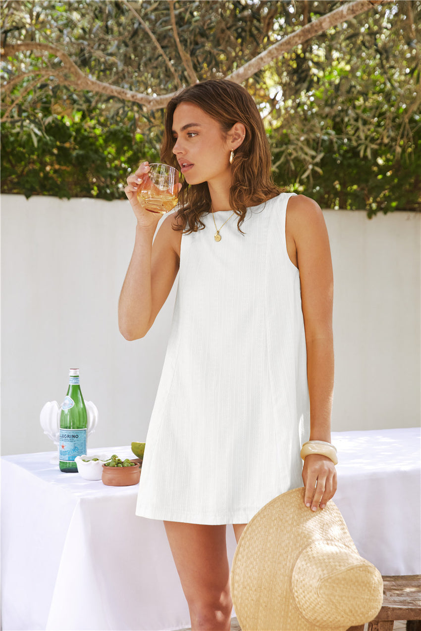 Down the Coast Mini Dress White