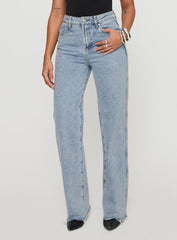 Karlina High Rise Straight Leg Jean Light Wash