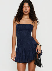 Delamere Mini Dress Navy Burnout