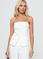 Change It Up Strapless Top White Petite