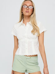 Protect Your Peace Button Up Top White