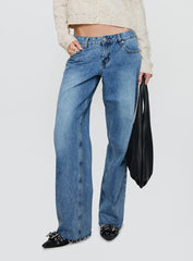 Sabryna Low Rise Straight Leg Jeans Blue