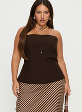 Irresistible Strapless Top Chocolate Curve