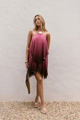 Lost In Wonder Halter Mini Dress Pink Ombre