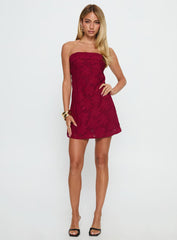 Phillipa Mini Dress Burgundy Floral