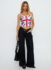 Ramos Low Rise Wide Leg Jeans Raw Indigo Blue