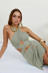 Blessings Of A Goddess Midi Dress Sage
