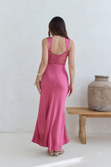 Milos Nights Midi Dress Rose