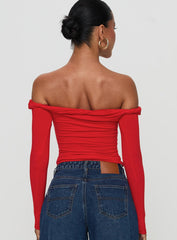 Dusky Long Sleeve Top Red