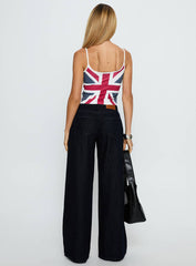 Ramos Low Rise Wide Leg Jeans Raw Indigo Blue