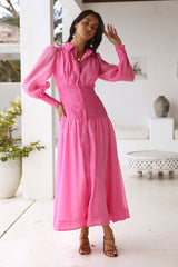 Coral Oceans Maxi Dress Pink