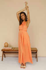 Mari And Gold Maxi Dress Orange
