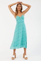 Born In Spring Midi Dress Green