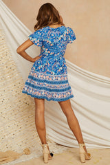 Scallop Point Dress Blue