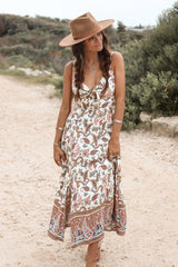 Slow Life Midi Dress Brown Multi