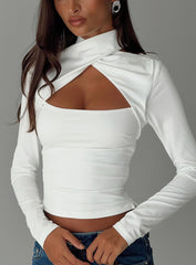 Ganz Long Sleeve Top White