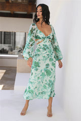 Moonlight Hour Maxi Dress Green