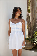 SNDYS Isabella Linen Mini Dress White