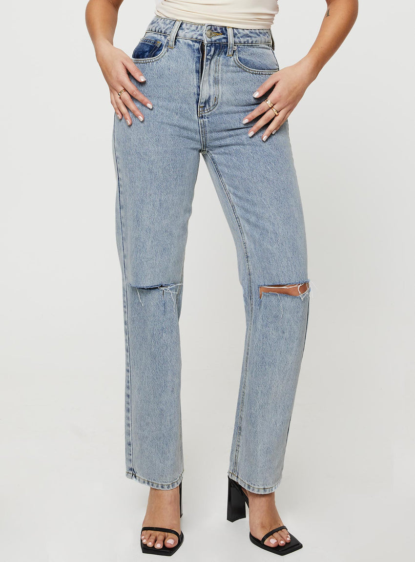 Holland High Rise Straight Leg Jeans Denim