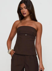 Irresistible Strapless Top Chocolate Petite