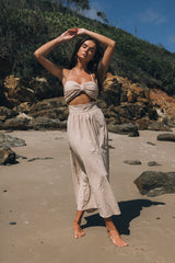 SNDYS Boat Linen Maxi Dress Brown