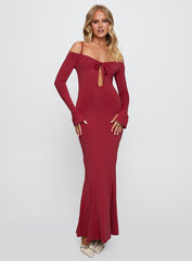 Lucillea Long Sleeve Maxi Dress Red