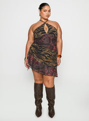 Syrefena Halter Mini Dress Multi Curve