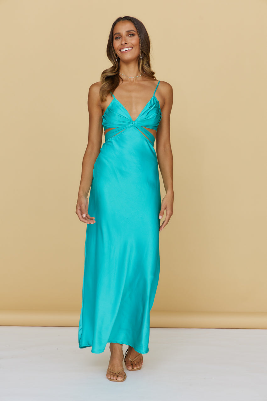 Striking Midnight Maxi Dress Turquoise