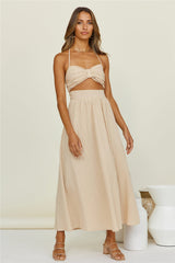SNDYS Boat Linen Maxi Dress Brown