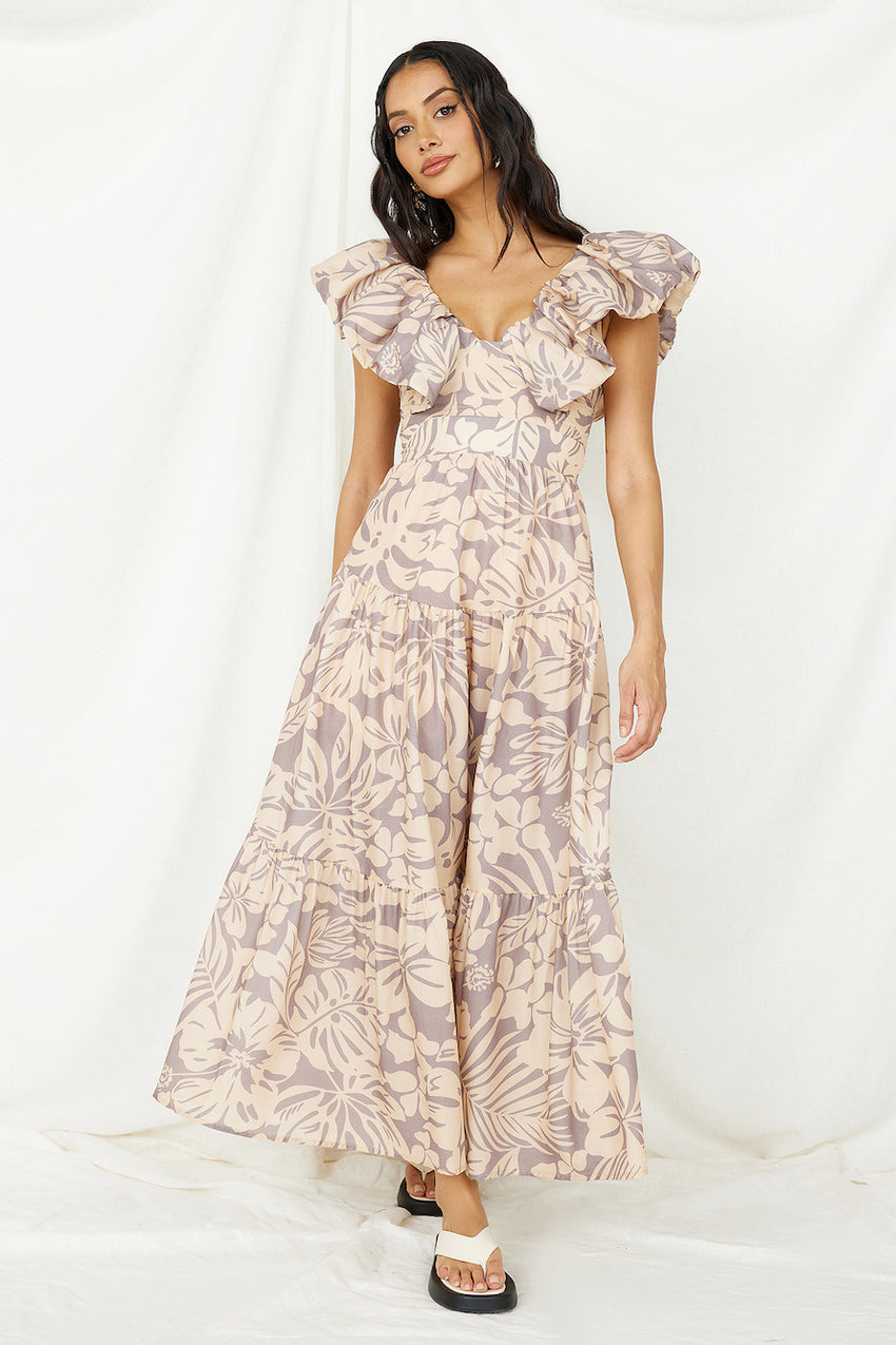 Celestial Paradise Maxi Dress Beige