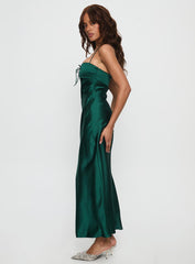 Fireproof Halter Maxi Dress Forest Green