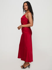 Treasure Bias Cut Maxi Dress Red