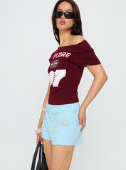 Leleia Embroidered Shorts Blue
