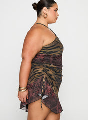 Syrefena Halter Mini Dress Multi Curve