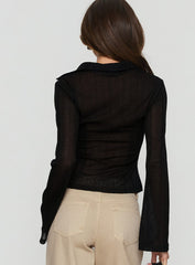 When You Sleep Long Sleeve Top Black