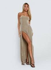 Inka Strapless Maxi Dress Taupe