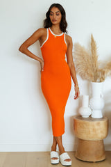Swaying Leaves Maxi Dress Orange