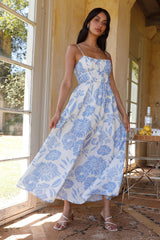 Deep Beliefs Maxi Dress Blue