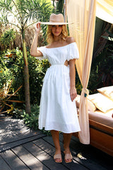 Through The Night Midi Dress White