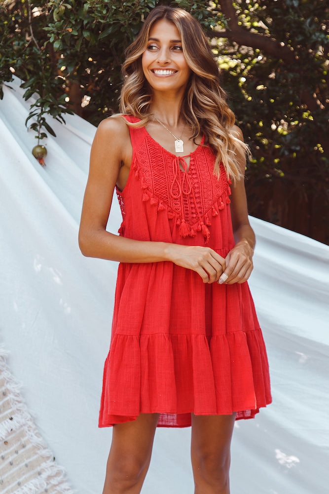 Almost Home Dress Red