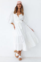 Blissful Moments Maxi Dress White
