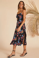 Springtime Premiere Midi Dress Black