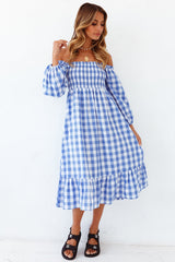 Gingham Skies Midi Dress